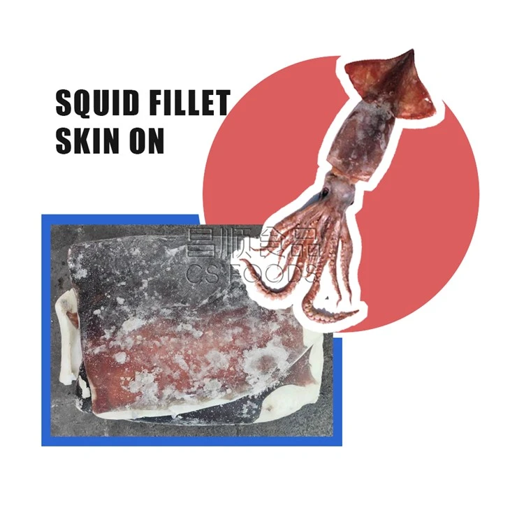Land Frozen Giant Squid Fillet Skin On